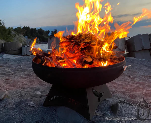 Beautiful Fire Pit with Large Fire 